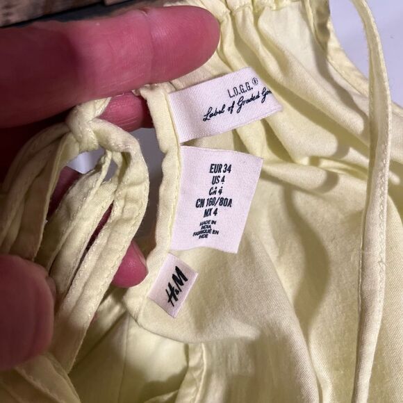 H&M yellow sleeveless fit and flare cotton sundress - 4 - 🙂3/$15 - Picture 9 of 9